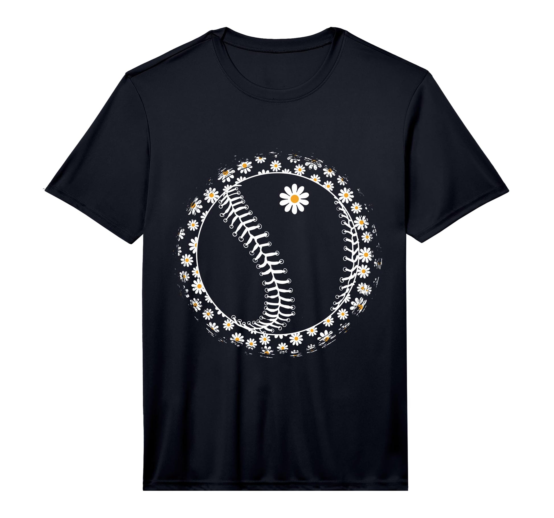 Baseball Daisy Flower Baseball T-Shirt - Fun Novelty Design Men Women - T-Shirt, Sweatshirt, Hoodie