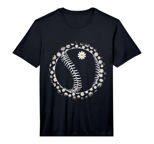 Baseball Daisy Flower Baseball T-Shirt - Fun Novelty Design Men Women - T-Shirt, Sweatshirt, Hoodie