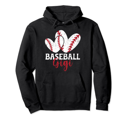 Baseball Gigi Hearts Grandma Gigi Hoodie - Fun Novelty Design Men Women - T-Shirt, Sweatshirt, Hoodie