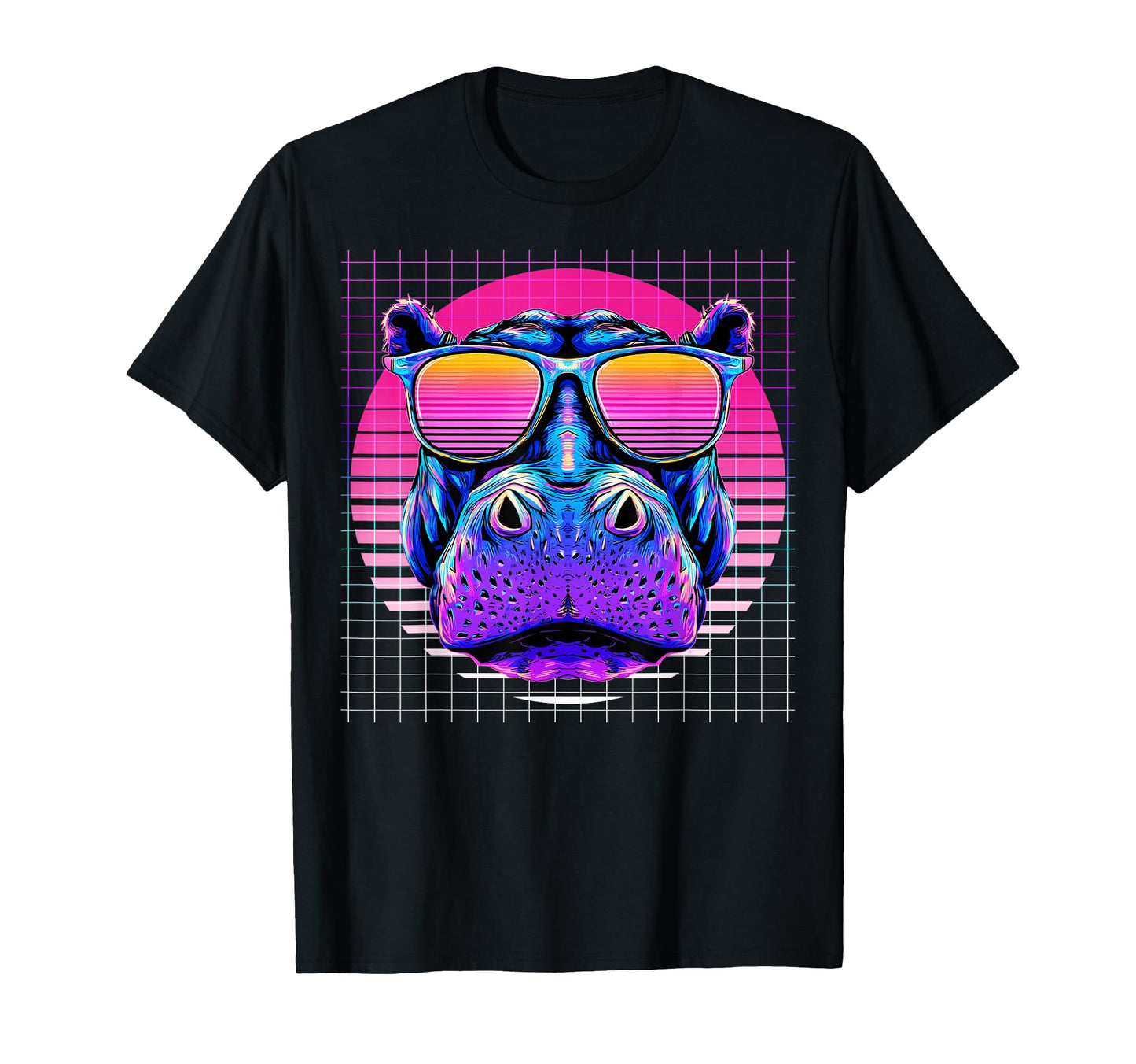 Hippo Sunglasses Hippopotamus T-Shirt - Fun Novelty Design for Adults - T-Shirt, Sweatshirt, Hoodie