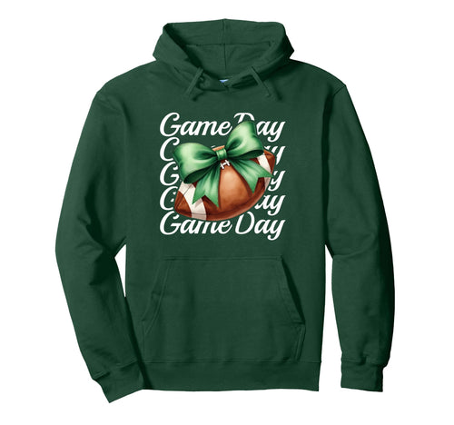 Cheer Fall Football Mom Green Game Hoodie - Fun Novelty Design Men Women - T-Shirt, Sweatshirt, Hoodie