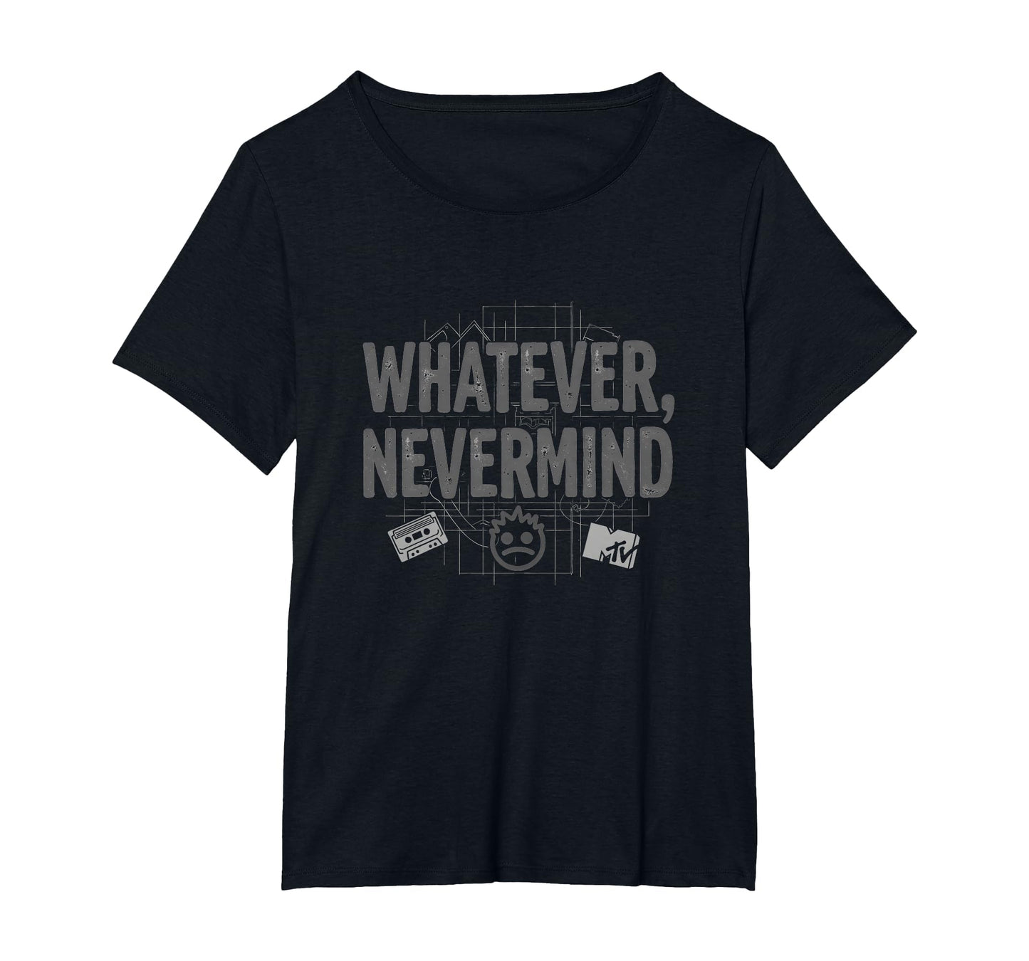 Whatever Nevermind Gen X Nostalgic 90S T-Shirt - Fun Novelty Design Unisex - T-Shirt, Sweatshirt, Hoodie