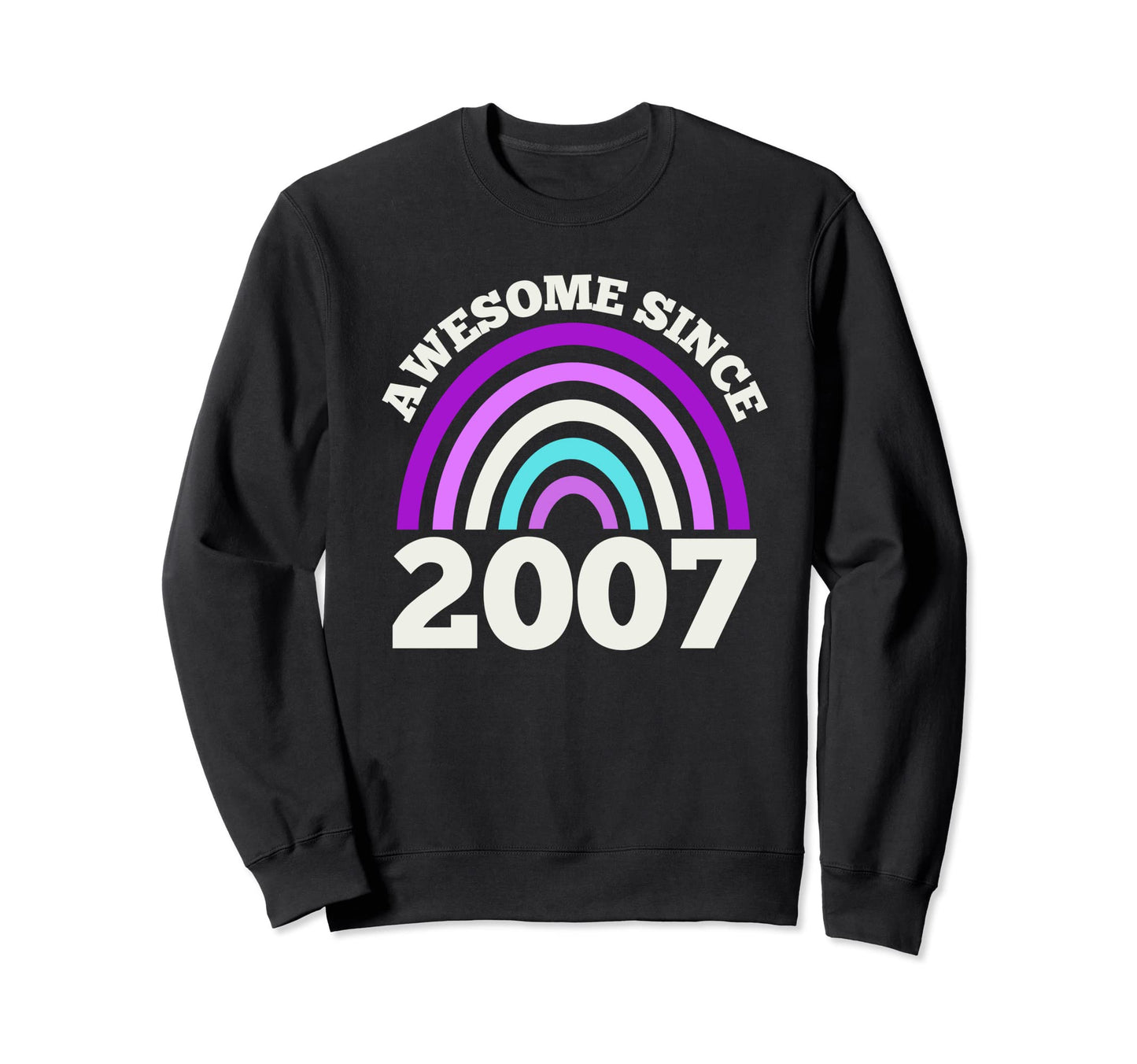 Awesome Since 2007 Purple Sweatshirt - Fun Novelty Design for Adults - T-Shirt, Sweatshirt, Hoodie
