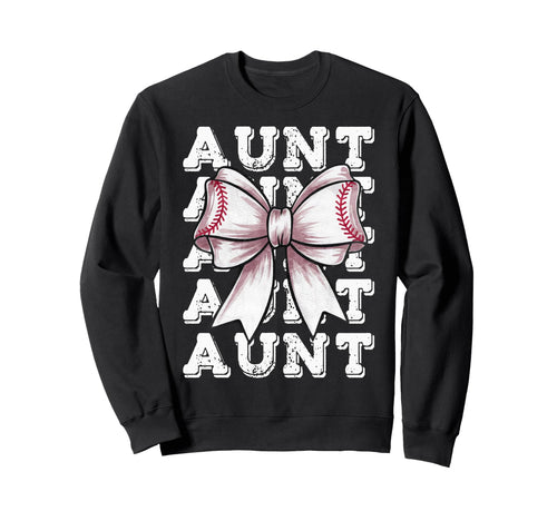 Coquette Baseball Aunt Matching Sweatshirt - Unique Graphic Men Women - T-Shirt, Sweatshirt, Hoodie