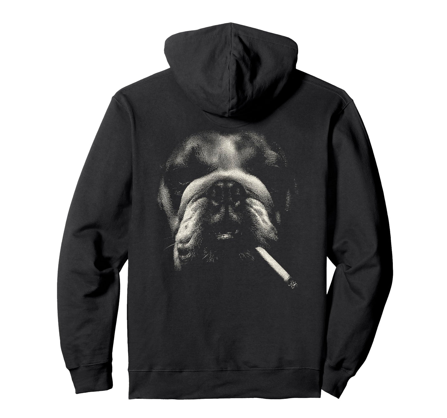 English Bulldog Smoking Cigarette Hoodie - Streetwear Style Men Women - T-Shirt, Sweatshirt, Hoodie