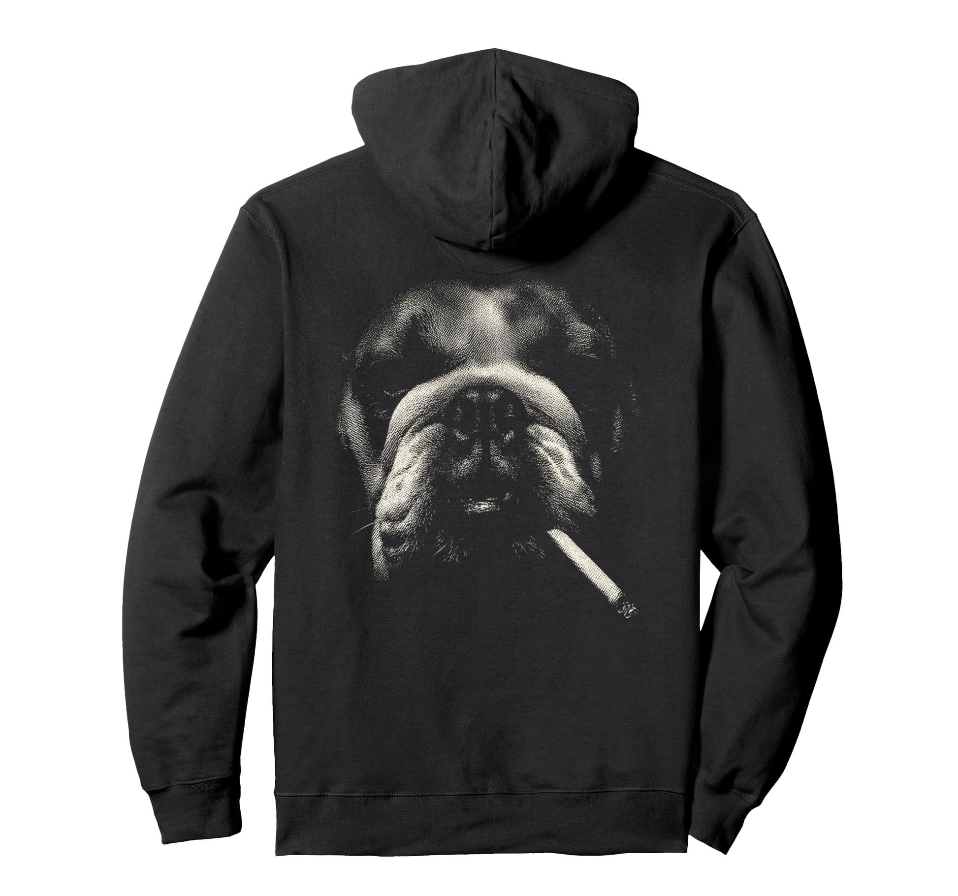 English Bulldog Smoking Cigarette Hoodie - Streetwear Style Men Women - T-Shirt, Sweatshirt, Hoodie