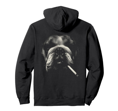 English Bulldog Smoking Cigarette Hoodie - Streetwear Style Men Women - T-Shirt, Sweatshirt, Hoodie