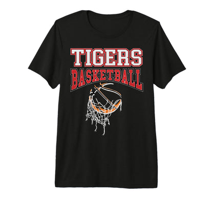 Tigers Basketball Mom Team Game Day Red T-Shirt - Novelty Apparel Unisex - T-Shirt, Sweatshirt, Hoodie