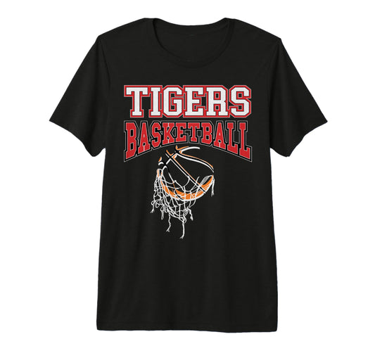 Tigers Basketball Mom Team Game Day Red T-Shirt - Novelty Apparel Unisex - T-Shirt, Sweatshirt, Hoodie