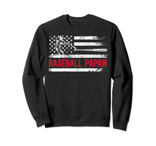 Baseball Papaw Us Flag Papaw Sweatshirt - Minimalist Print Men Women - T-Shirt, Sweatshirt, Hoodie