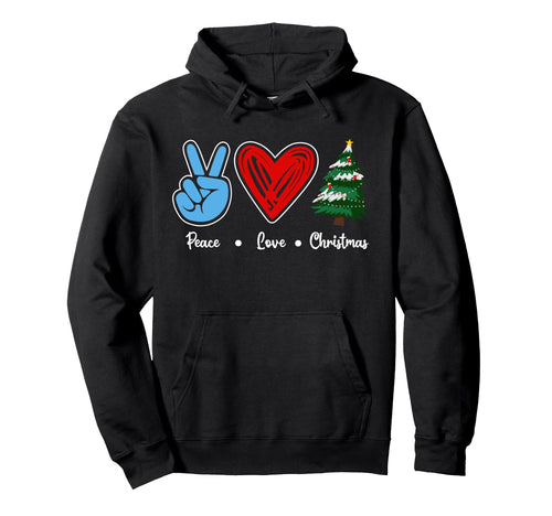 Peace Love Merry Gift Heart T-Shirt - Custom Art Print Unisex - T-Shirt, Sweatshirt, Hoodie