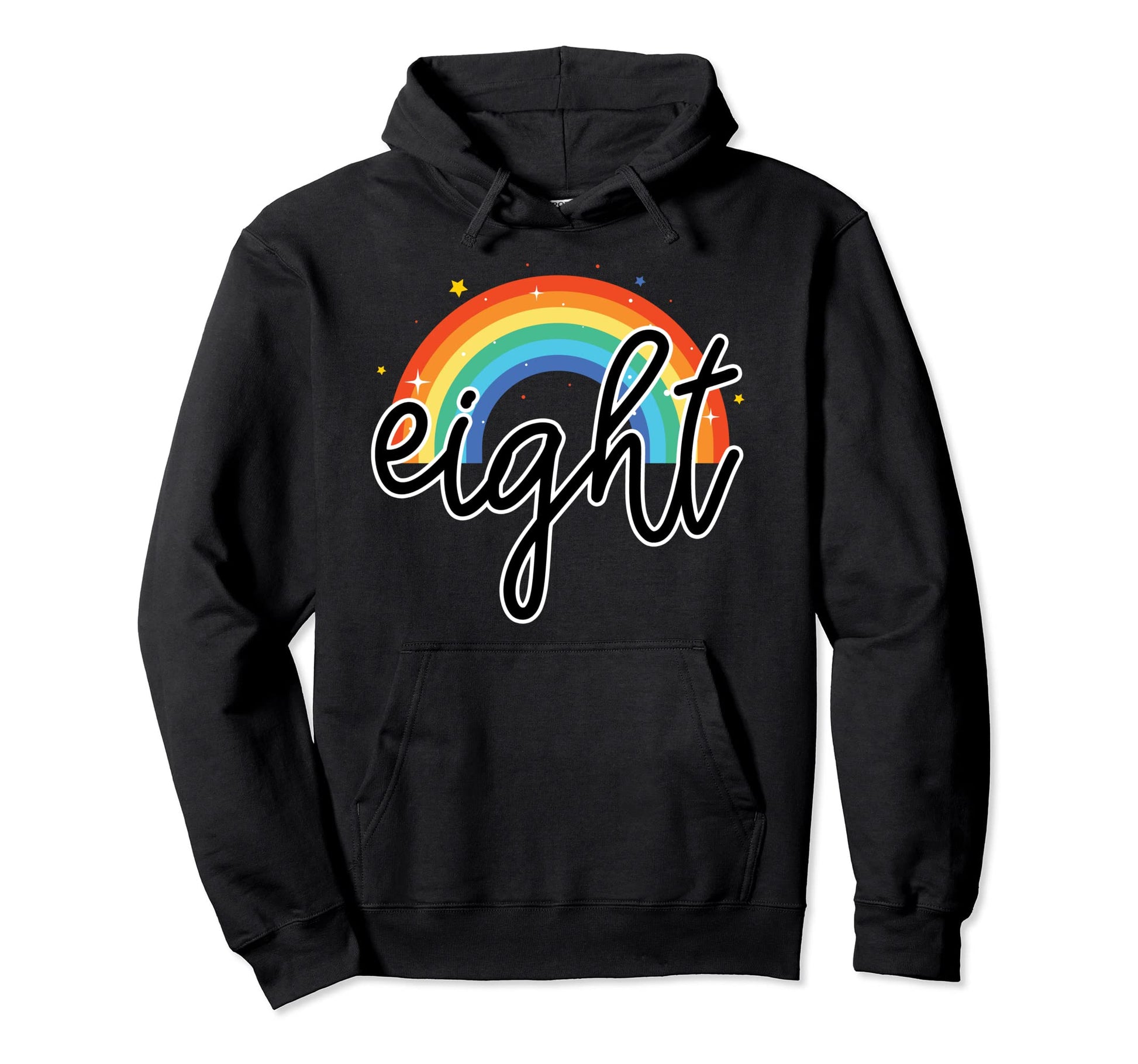 Eigth Year Bithrday Rainbow Party 8 Hoodie - Minimalist Print Men Women - T-Shirt, Sweatshirt, Hoodie