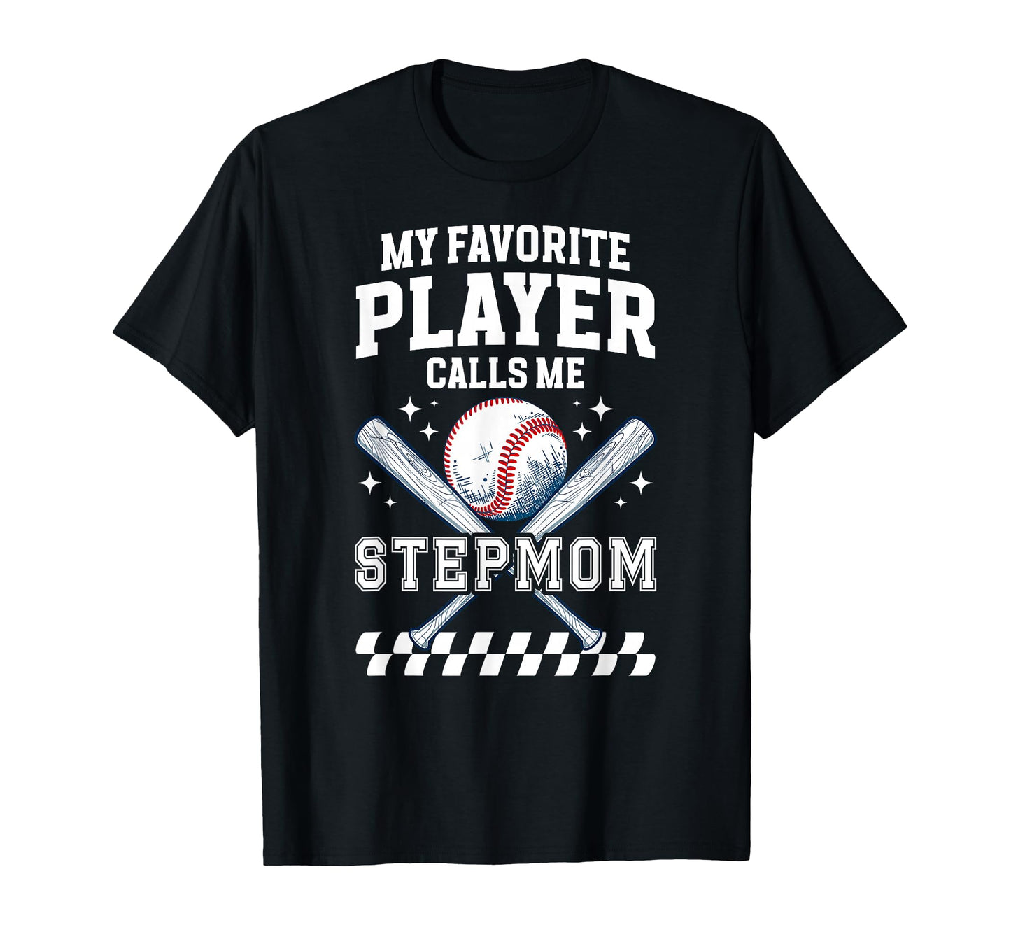 Proud Baseball Stepmom Baseball Player T-Shirt - Graphic Print for Adults - T-Shirt, Sweatshirt, Hoodie