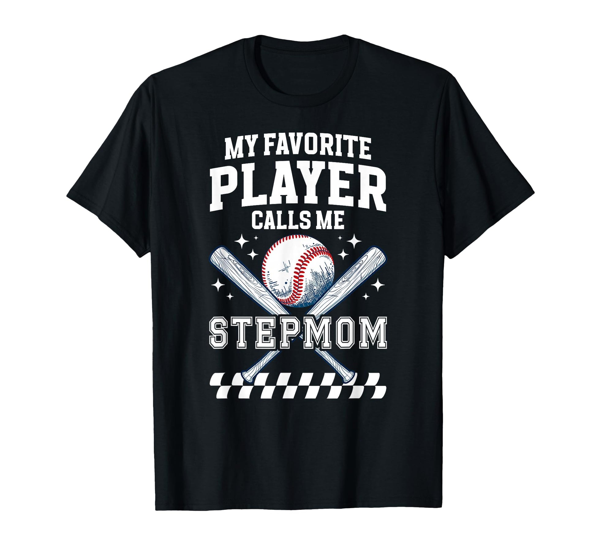 Proud Baseball Stepmom Baseball Player T-Shirt - Graphic Print for Adults - T-Shirt, Sweatshirt, Hoodie