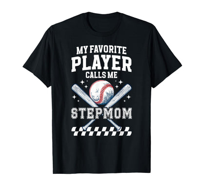 Proud Baseball Stepmom Baseball Player T-Shirt - Graphic Print for Adults - T-Shirt, Sweatshirt, Hoodie