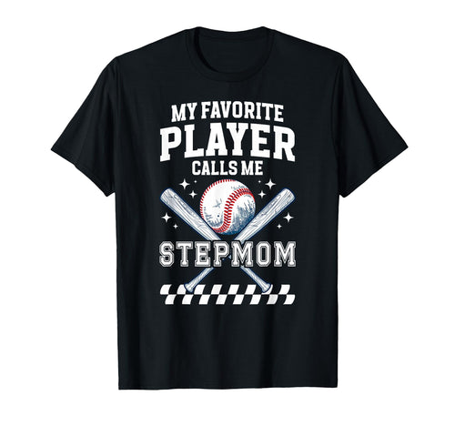 Proud Baseball Stepmom Baseball Player T-Shirt - Graphic Print for Adults - T-Shirt, Sweatshirt, Hoodie