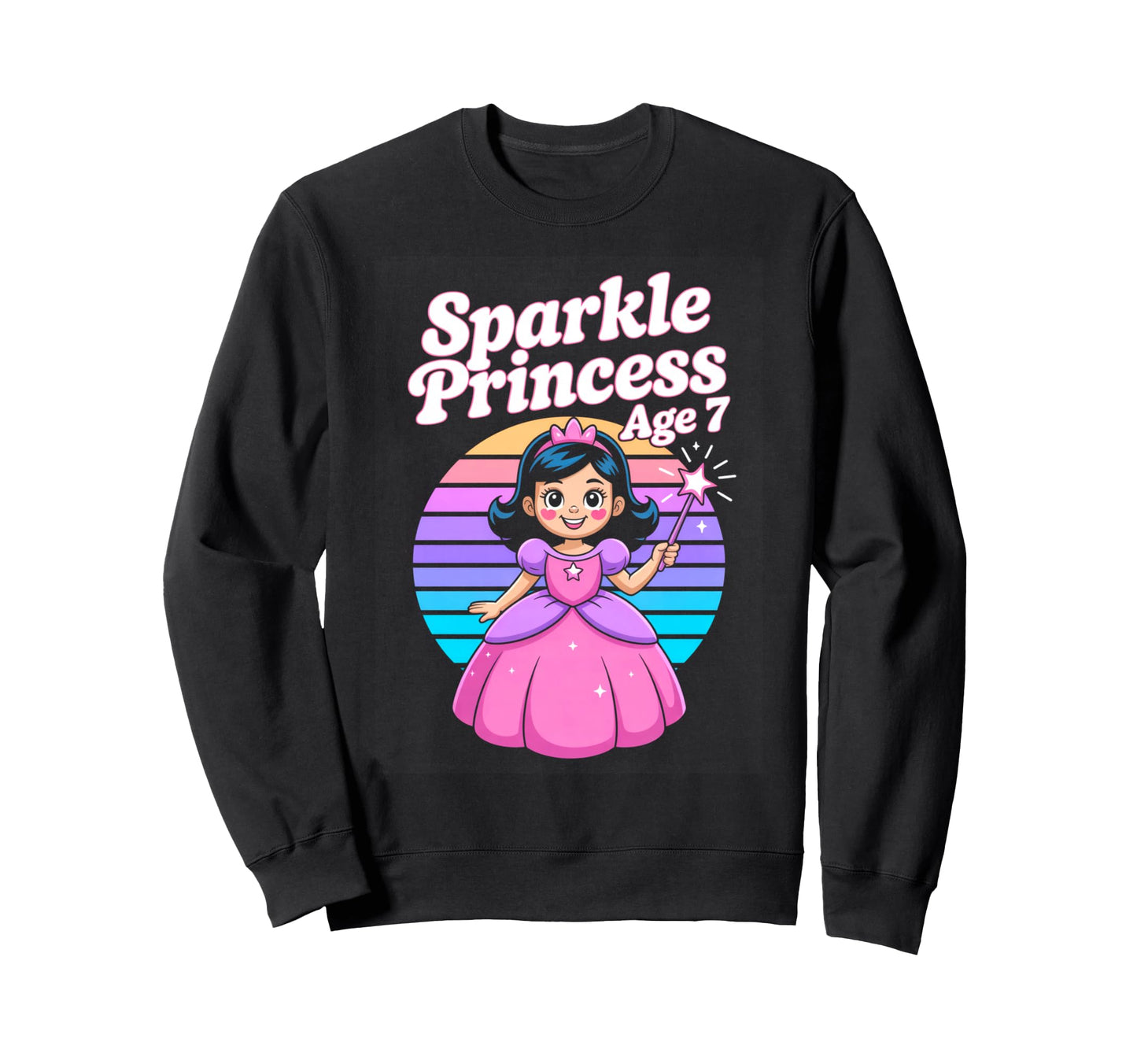 Sparkle Princess Age 7 Birthday Sweatshirt - Streetwear Style for Adults - T-Shirt, Sweatshirt, Hoodie
