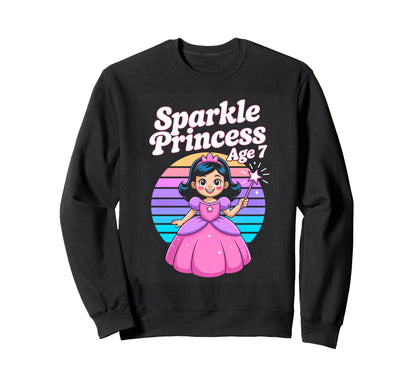 Sparkle Princess Age 7 Birthday Sweatshirt - Streetwear Style for Adults - T-Shirt, Sweatshirt, Hoodie