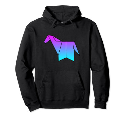 Horse Origami Vaporwave Aesthetic Love Hoodie - Streetwear Style Men Women - T-Shirt, Sweatshirt, Hoodie