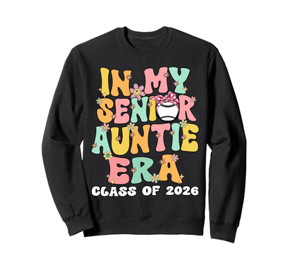 My Senior Aunt Era Groovy Baseball Sweatshirt - Novelty Apparel Men Women - T-Shirt, Sweatshirt, Hoodie