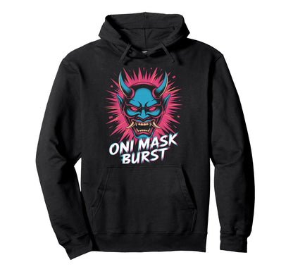 Oni Mask Burst Pop Culture Japanese Hoodie - Streetwear Style for Adults - T-Shirt, Sweatshirt, Hoodie