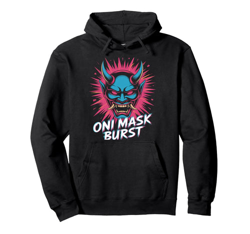 Oni Mask Burst Pop Culture Japanese Hoodie - Streetwear Style for Adults - T-Shirt, Sweatshirt, Hoodie
