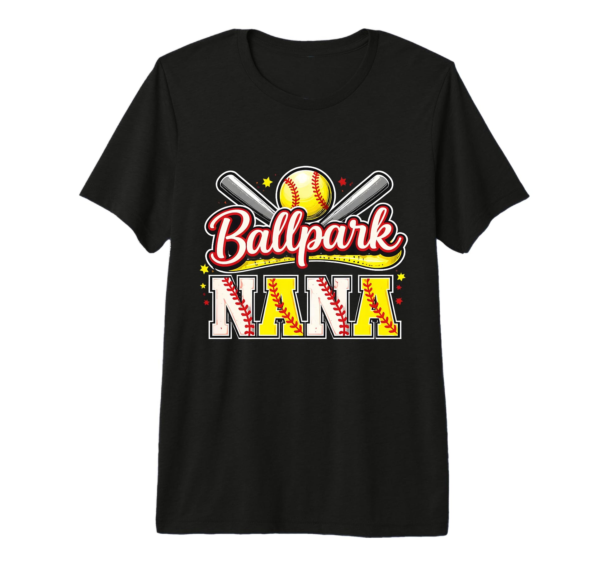 Funny Ballpark Nana Baseball Grandma T-Shirt - Minimalist Print for Adults - T-Shirt, Sweatshirt, Hoodie