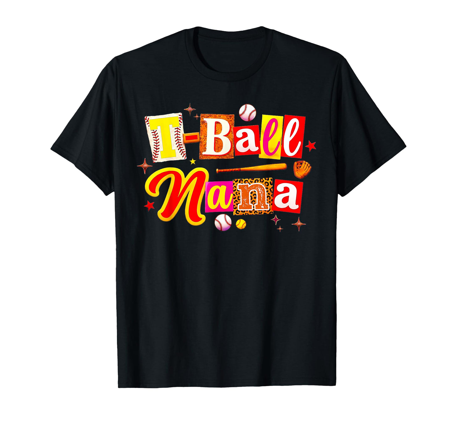 T Ball Nana Baseball Leopard Mothers Day T-Shirt - Graphic Print Men Women - T-Shirt, Sweatshirt, Hoodie