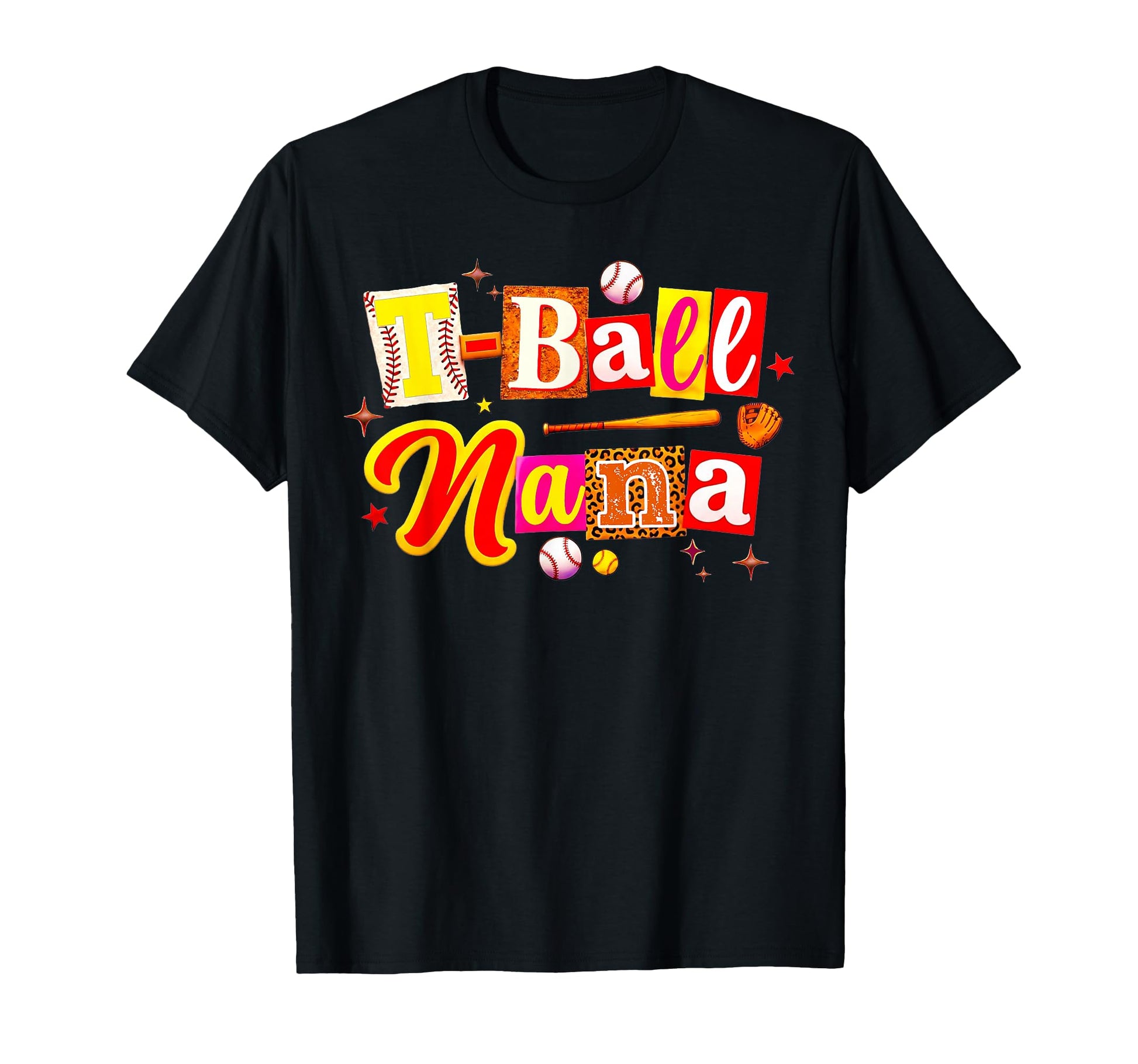 T Ball Nana Baseball Leopard Mothers Day T-Shirt - Graphic Print Men Women - T-Shirt, Sweatshirt, Hoodie