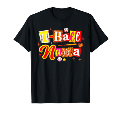 T Ball Nana Baseball Leopard Mothers Day T-Shirt - Graphic Print Men Women - T-Shirt, Sweatshirt, Hoodie