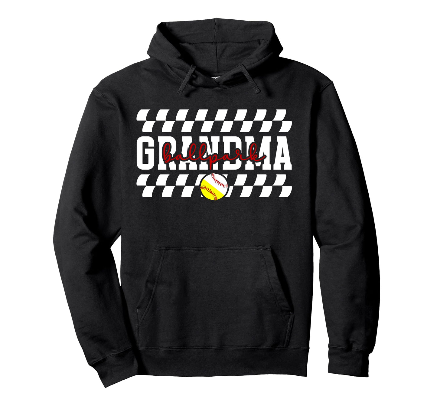 Ballpark Grandma Baseball Softball Hoodie - Aesthetic Graphic Unisex - T-Shirt, Sweatshirt, Hoodie