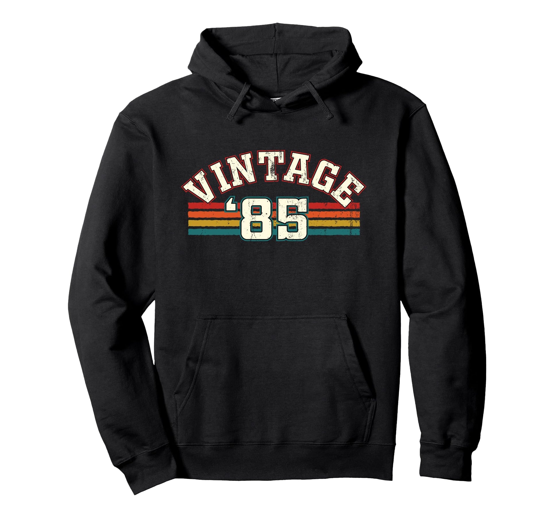 1985 Birth Year Birthday Rainbow Lines Hoodie - Unique Graphic for Adults - T-Shirt, Sweatshirt, Hoodie