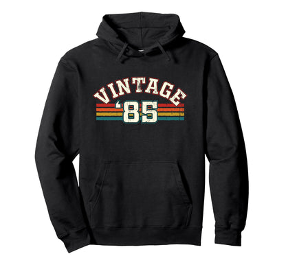 1985 Birth Year Birthday Rainbow Lines Hoodie - Unique Graphic for Adults - T-Shirt, Sweatshirt, Hoodie