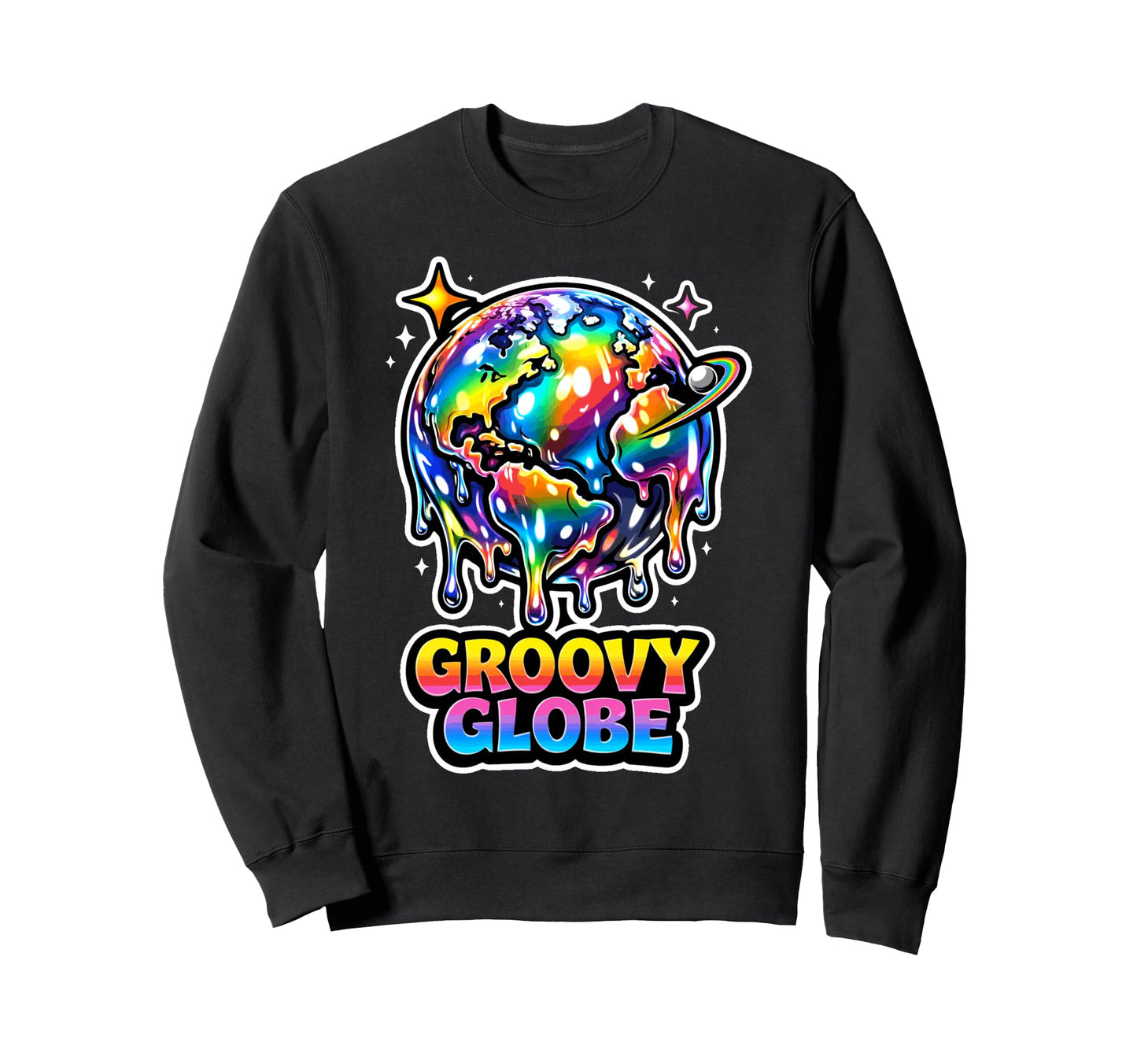 Rainbow Earth Day Dripping Globe Sweatshirt - Graphic Print for Adults - T-Shirt, Sweatshirt, Hoodie