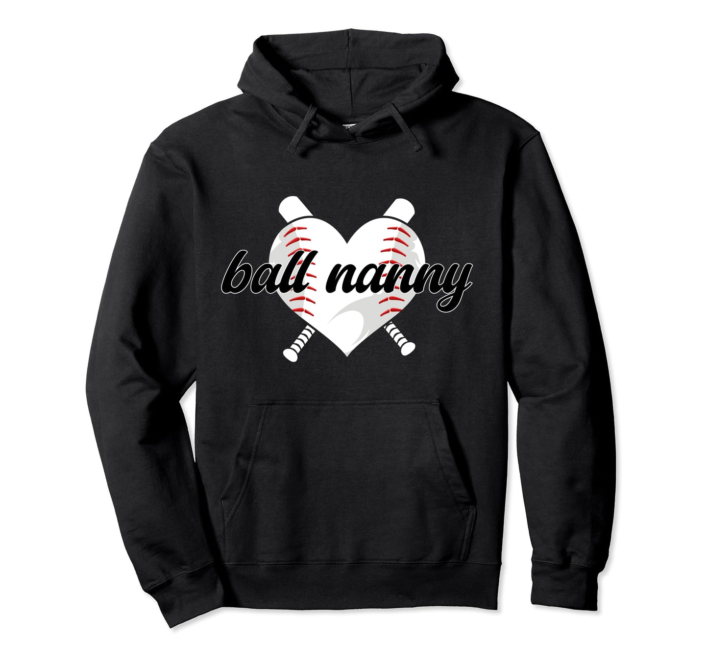 Ball Nanny Heart Baseball Nanny Hoodie - Aesthetic Graphic for Adults - T-Shirt, Sweatshirt, Hoodie