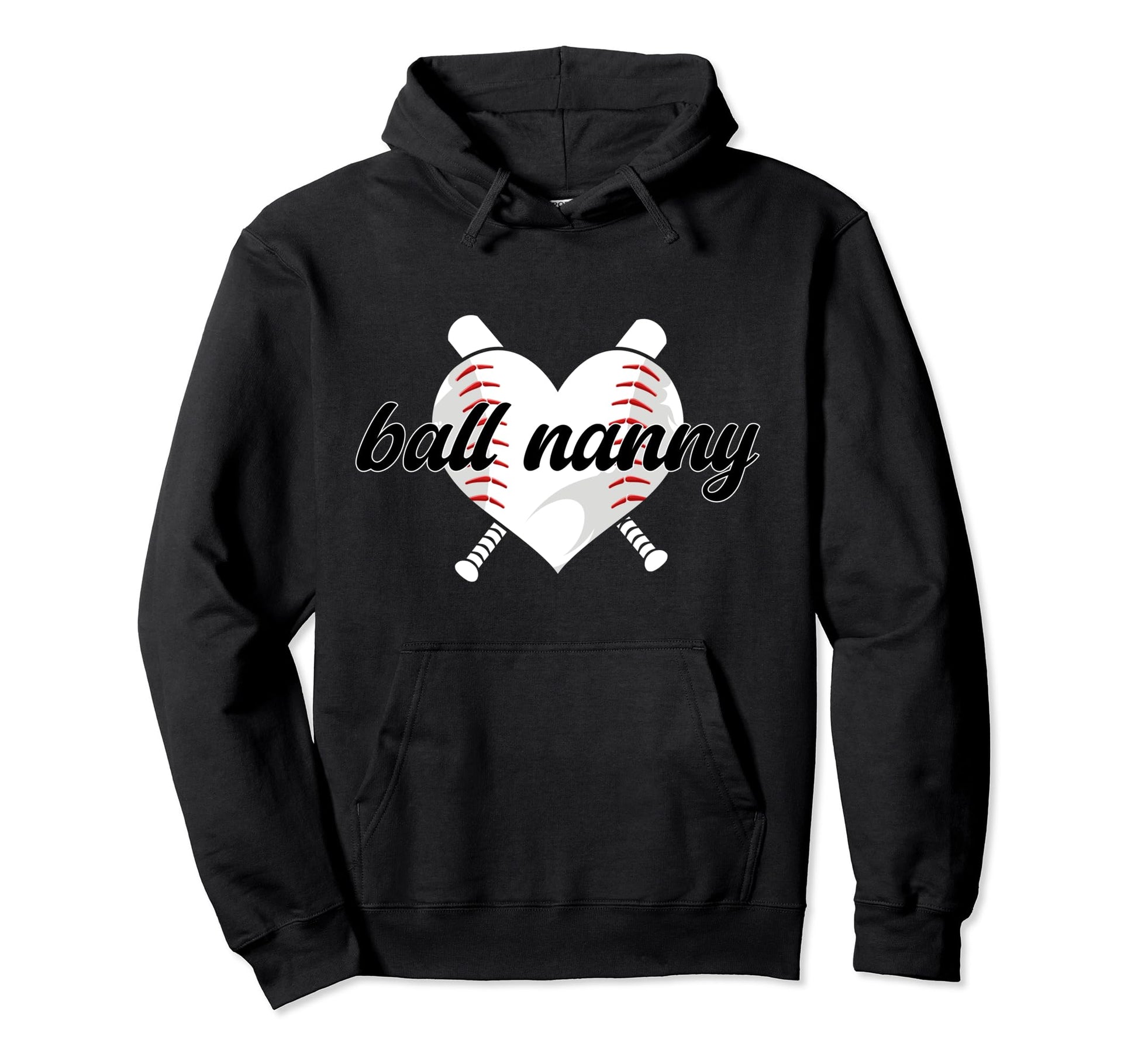 Ball Nanny Heart Baseball Nanny Hoodie - Aesthetic Graphic for Adults - T-Shirt, Sweatshirt, Hoodie