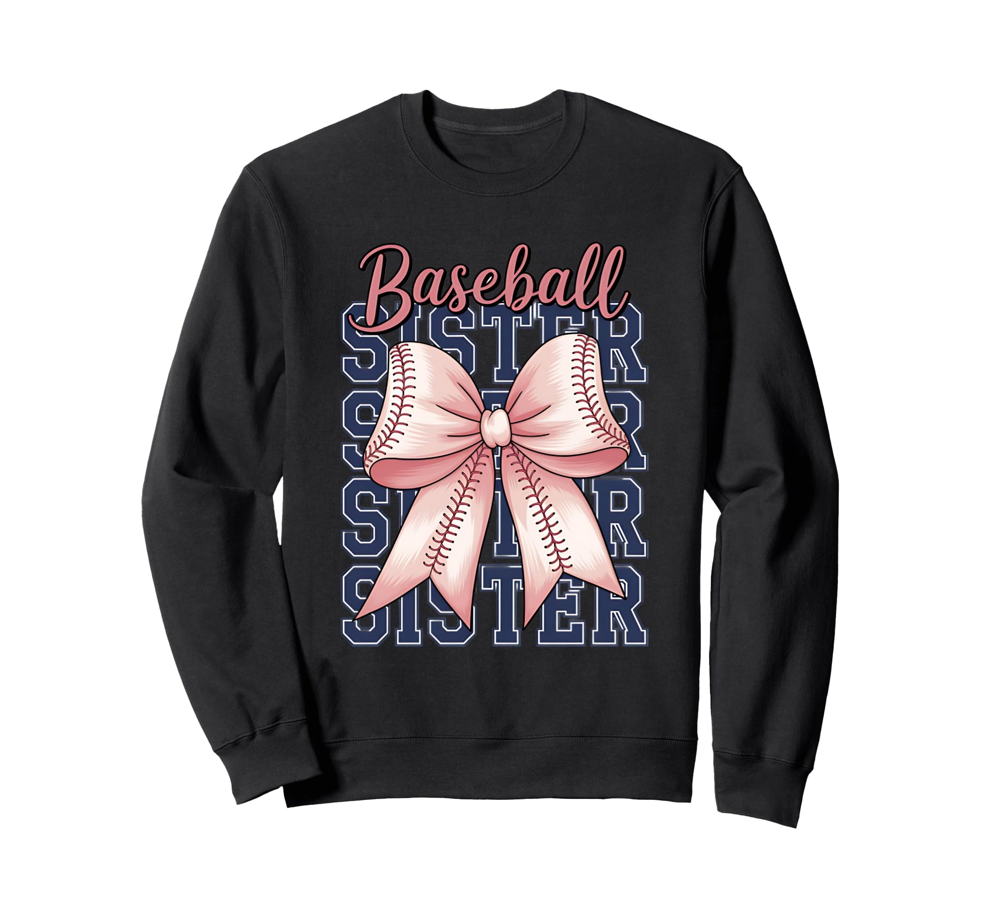 Baseball Sister Coquette Bow Sweatshirt - Streetwear Style Unisex - T-Shirt, Sweatshirt, Hoodie