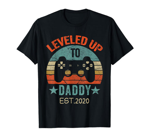 Leveled Up To Daddy Est 2020 Promoted T-Shirt - Custom Art Print Men Women - T-Shirt, Sweatshirt, Hoodie