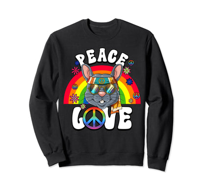 60S 70S Costume Peace Love Hippie Rat Sweatshirt - Custom Art Print Unisex - T-Shirt, Sweatshirt, Hoodie