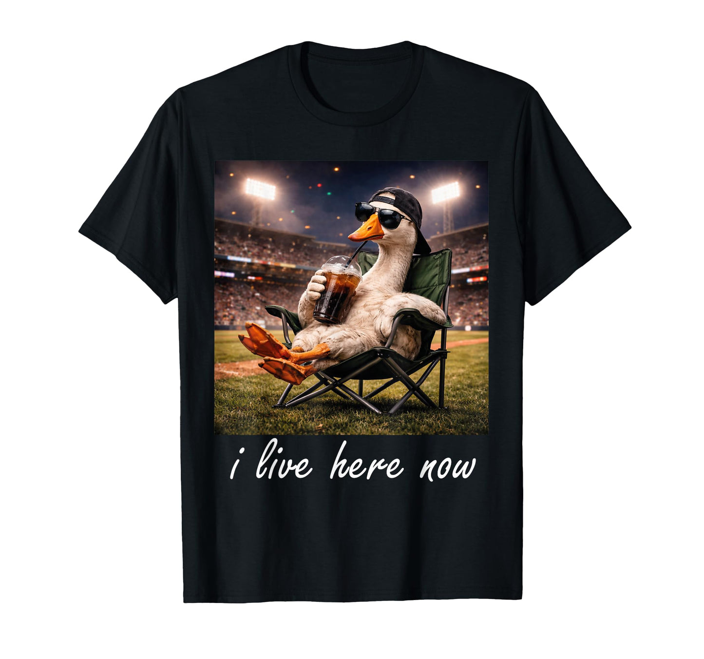 Funny Goose Ballfield Baseball Field I Live T-Shirt - Graphic Print Unisex - T-Shirt, Sweatshirt, Hoodie