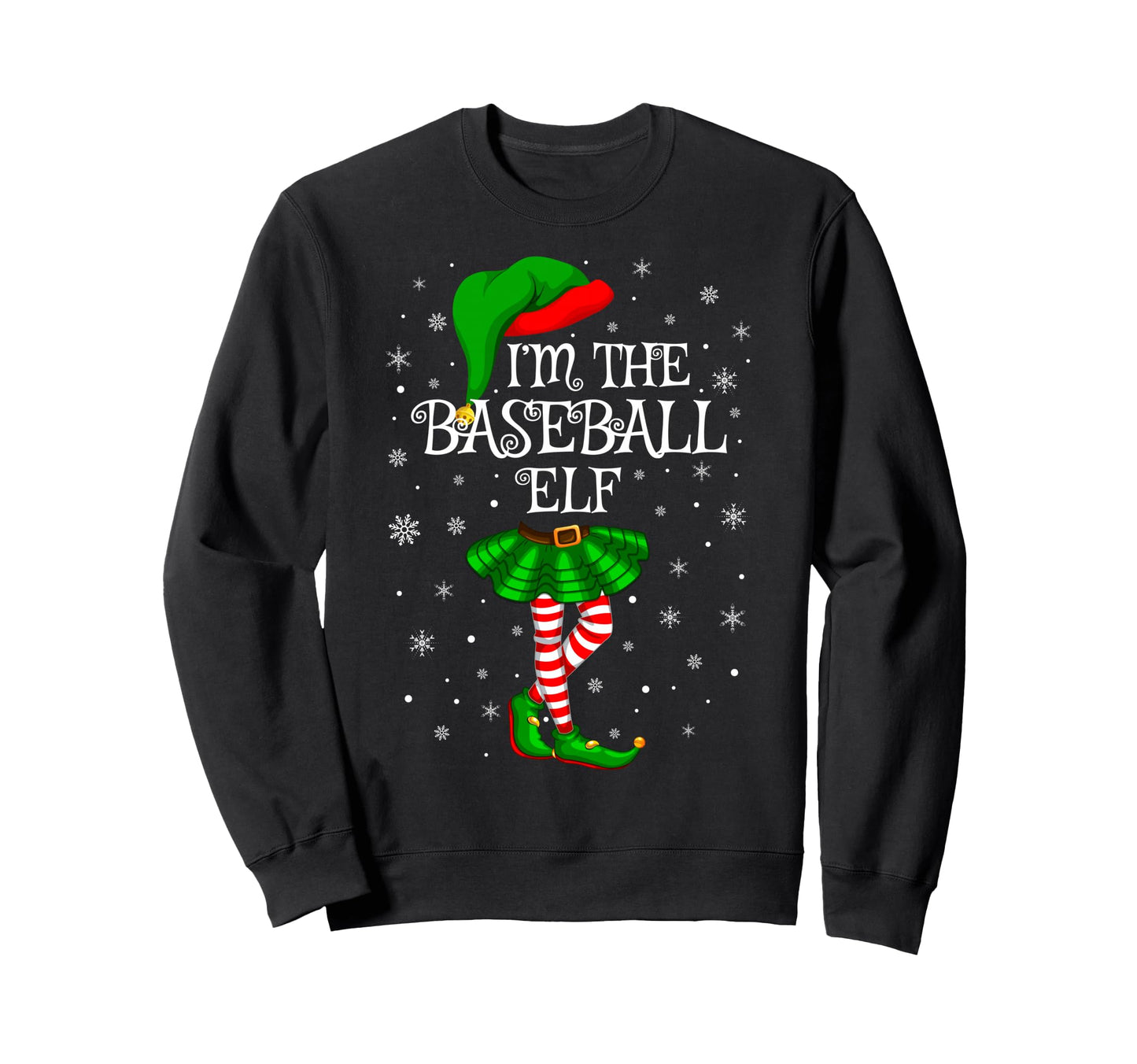 Baseball Elf Family Group Pajama Sweatshirt - Novelty Apparel Unisex - T-Shirt, Sweatshirt, Hoodie