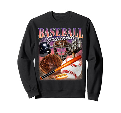 Baseball Grandma Bootleg 90S Nana Sweatshirt - Unique Graphic Unisex - T-Shirt, Sweatshirt, Hoodie
