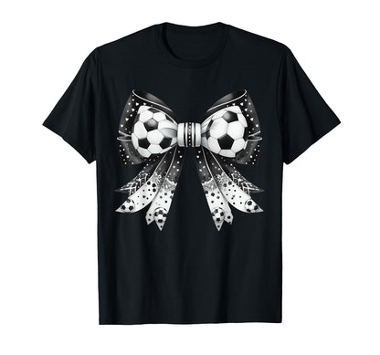 Coquette Bow Funny Soccer Lover Game Day T-Shirt - Minimalist Print Unisex - T-Shirt, Sweatshirt, Hoodie