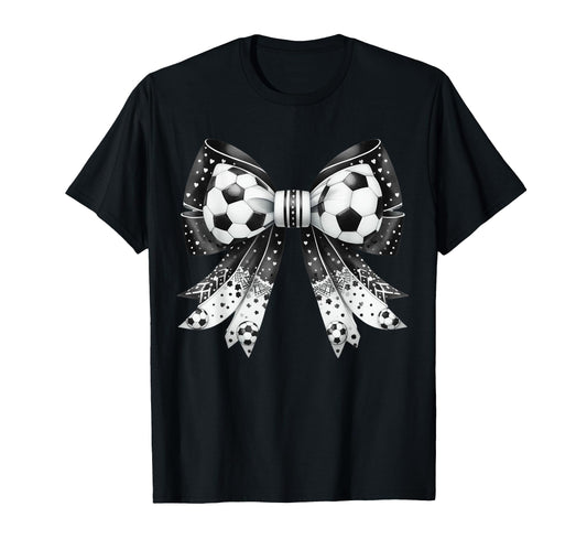 Coquette Bow Funny Soccer Lover Game Day T-Shirt - Minimalist Print Unisex - T-Shirt, Sweatshirt, Hoodie