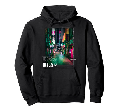 Sleepless Tokyo Japan Vaporwave Hoodie - Novelty Apparel Men Women - T-Shirt, Sweatshirt, Hoodie
