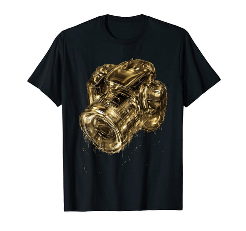 Dripping Gold Camera Photography Lovers T-Shirt - Graphic Print Unisex - T-Shirt, Sweatshirt, Hoodie