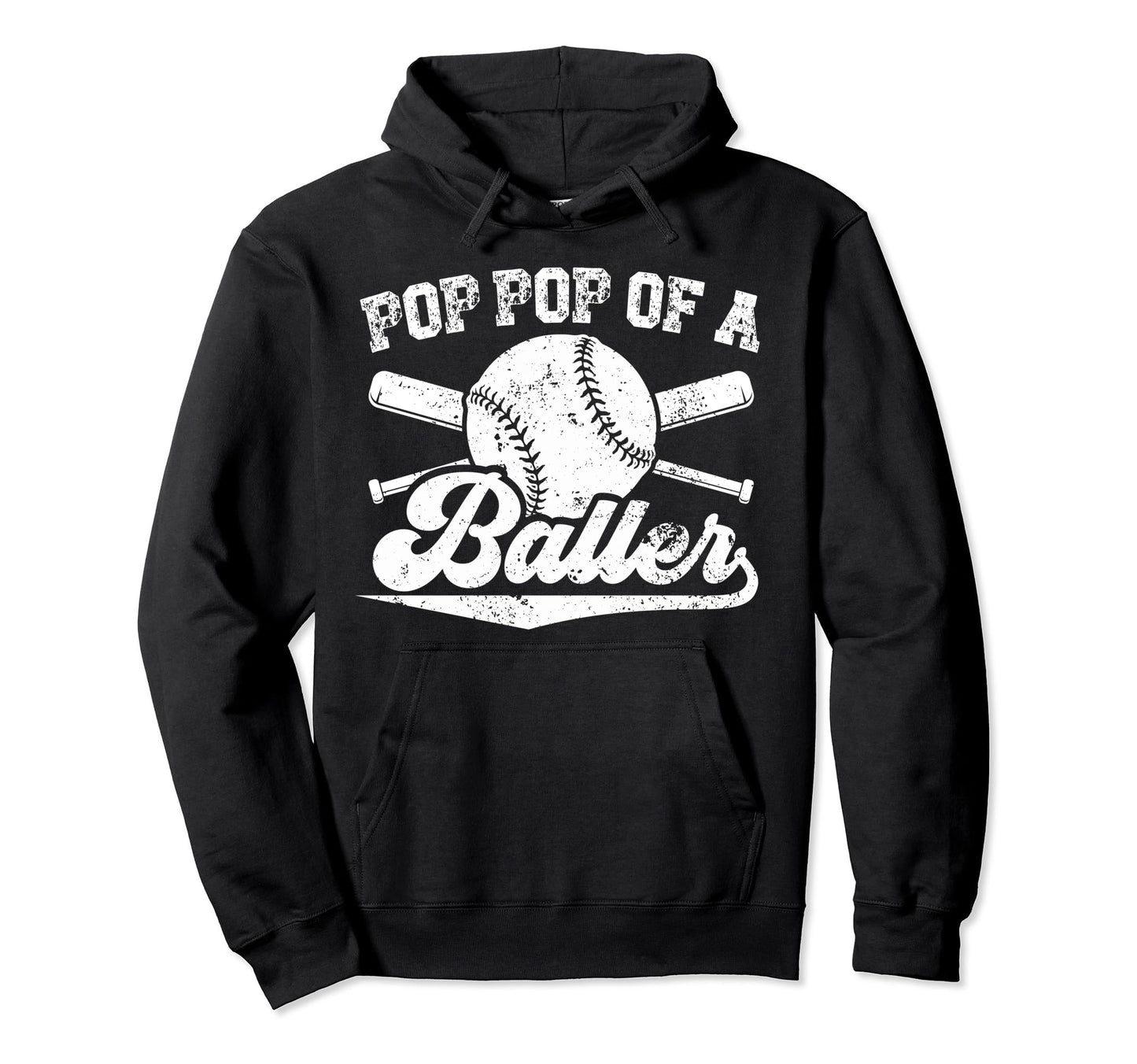 Pop Pop Baller Baseball Pop Pop Hoodie - Casual Everyday Wear for Adults - T-Shirt, Sweatshirt, Hoodie