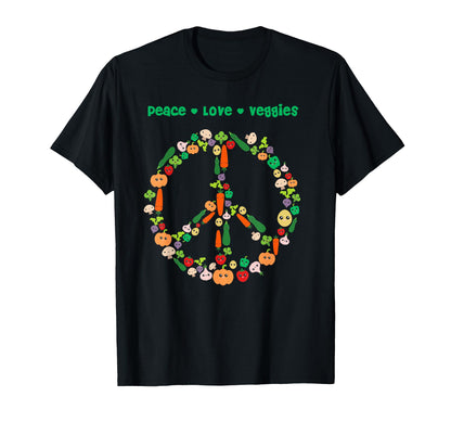 Kawaii Vegetables Peace Sign T-Shirt - Casual Everyday Wear for Adults - T-Shirt, Sweatshirt, Hoodie