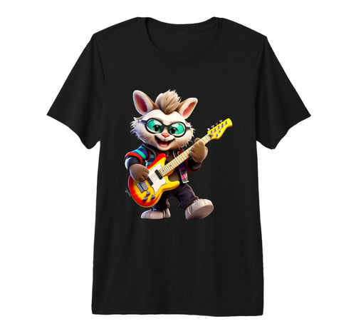 Bunny Playing Electric Guitar T-Shirt - Fun Novelty Design Men Women - T-Shirt, Sweatshirt, Hoodie