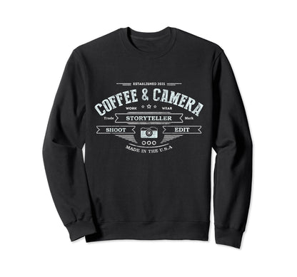 All I Need Is Coffee And My Camera Sweatshirt - Graphic Print Men Women - T-Shirt, Sweatshirt, Hoodie